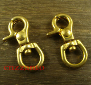 2pcs Brass Mini swivel snap hook clip lobster clasps Trigger key wallet chain
