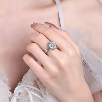 Anillo Eva & Esh Radiante Flor Margarita Giratorio Inquieto Diseño Floral Para Mujer Foto 1 de 4