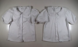 NEXT SCHOOL UNIFORM WHITE STRETCH COTTON EMBROIDERED BLOUSE SHIRTS X 2 GIRLS 12Y - Picture 1 of 24