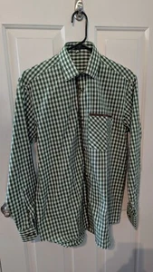 Oktoberfest trachten shirt - green and white checkered, Small - Picture 1 of 11