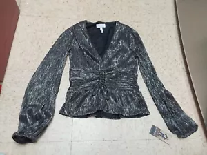 Nwt Sofia Vergara Womens Giselle Top Lame Stretch Xs S M L Xl - Picture 1 of 2