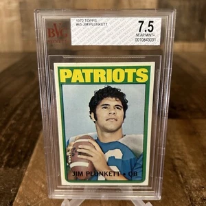 1972 TOPPS JIM PLUNKETT #65 ROOKIE CARD PATRIOTS RC BVG 7.5 - Picture 1 of 12