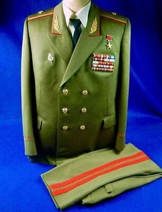 Vintage Soviet Russian Russia USSR General's Uniform Tunic Coat Pants Trousers - Picture 1 of 12