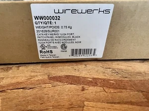 Wirewerks KEYWERKS CAT6 1U COPPER PATCH PANEL LOADED WITH BLACK MODULES - Picture 1 of 9
