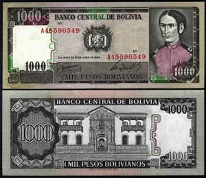 BOLIVIA 🇧🇴  P167* 1000 PESOS BOLIVIANOS* ND 1982* UNC* USA SELLER - Picture 1 of 1