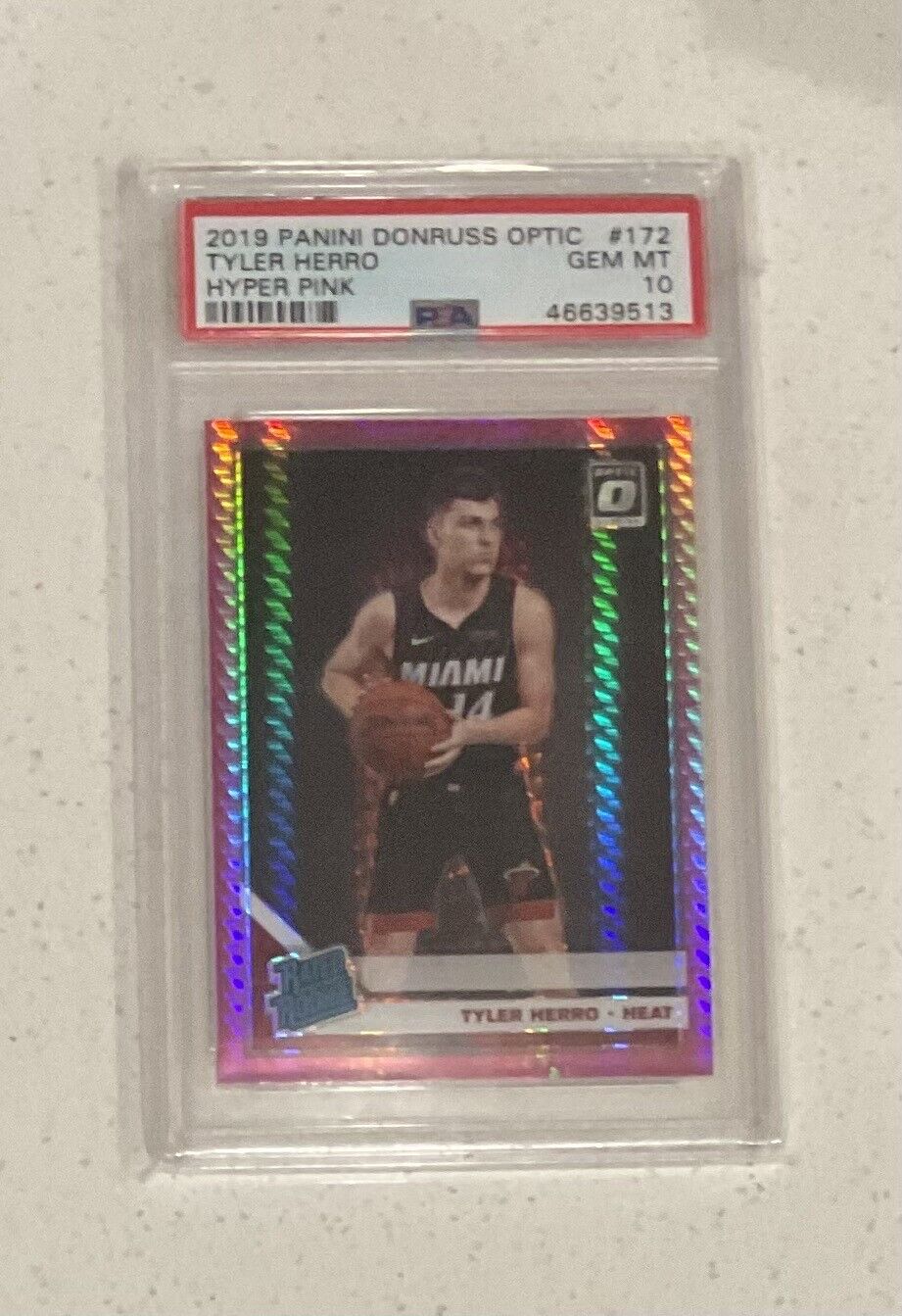 2019-20 Donruss Optic Tyler Herro Hyper Pink Prizm Rated Rookie RC #172 PSA 10