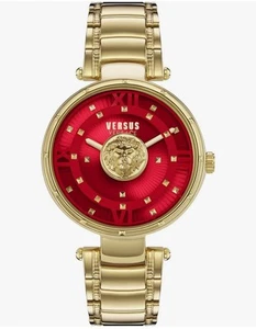 Versace Watch Golden On Red - Picture 1 of 3