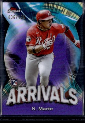 NOELVI MARTE 2024 TOPPS FINEST ARRIVALS PURPLE REFRACTOR RC 036/125 CINCINNATI - Image 1 of 2