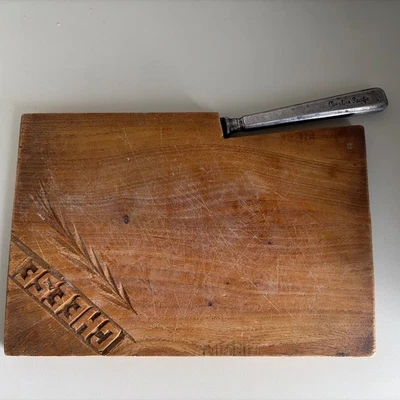 Vintage Rustic Cheese Boards with knife  - Image 1 of 4