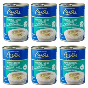 Cortas - Hummus Tahini Chickpea Dip (Pack of 6), Ready to Serve, 14Oz X 6 - Picture 1 of 11