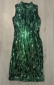 Banjul black green sequined Bodycon dress size Medium NWOT - Picture 1 of 10