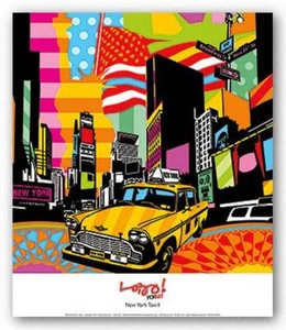 New York Taxi II Lobo Abstract Art Print 12x12 - Bild 1 von 1