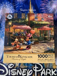 Disney Parks Thomas Kinkade 1000 Piece Puzzle Mickey & Minnie Sweetheart Cafe - Picture 1 of 2