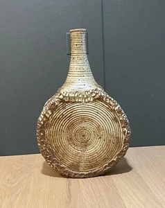 Mid Century Brutalist Pottery Vase Ceramic Sculpture Vessel Textured MCM Signed - Picture 1 of 11