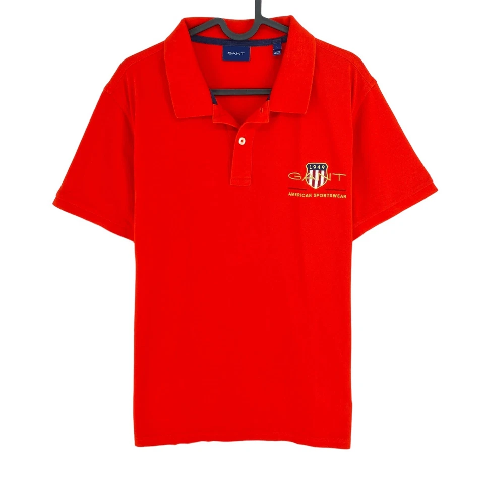 Gant Rouge Archive Shield Emb Pique Rugger Polo Shirt Taille L - Photo 1/4