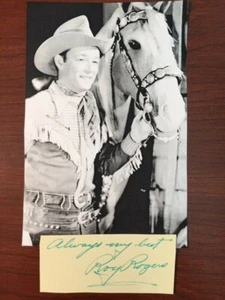 ROY ROGERS SIGNED SLIP, KING OF THE COWBOYS, ACTOR, SINGER - Picture 1 of 1