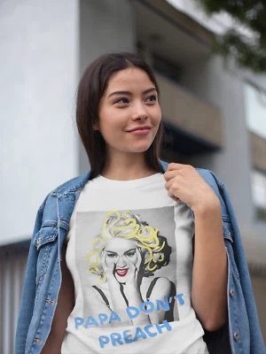 Madonna Papa Don't Preach Camisa Gráfica Madonna Estilo Retro Camiseta Regalo Foto 1 de 4