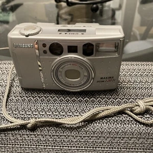 Samsung Maxima Zoom 120 Ti 35mm Film Silver Camera 38-120MM Lens - TESTED - Picture 1 of 10