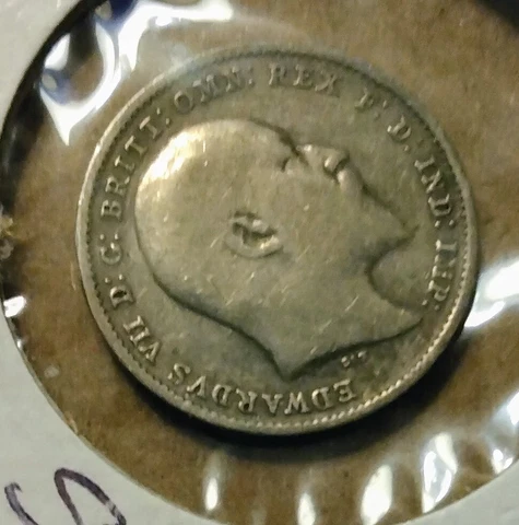 STERLING SILVER 0.9250 Great Britain 3 Pence 1908 KM# 813 Cover