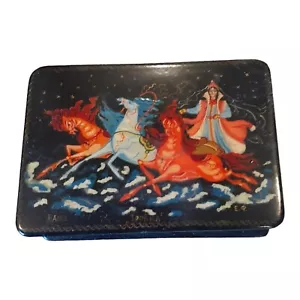 Mstera 1960 70 AGITLAK Russian Lacquer Box Handmade Palekh USSR Small - Picture 1 of 9