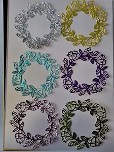 Die Cut Shapes,  Beautiful Floral & Leafy Wreaths Various Colours (1) - Picture 1 of 8