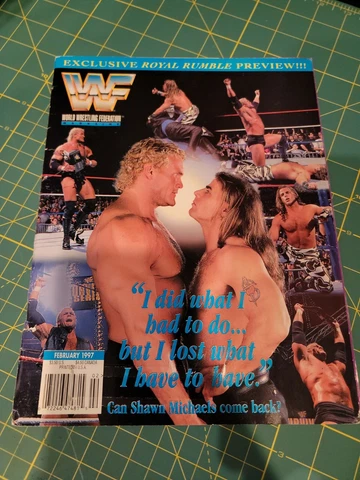 WWF MAGAZINE FEBRUARY 1997 SHAWN MICHAELS & SID COVER WITH POSTER Cover