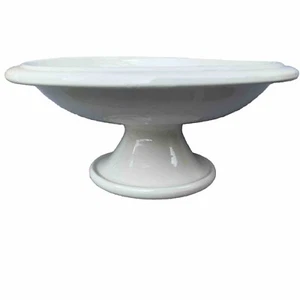 Pottery Barn Winebar Creamy White Pedestal Bowl, Made in Italy 11" W x 5" H - Picture 1 of 10