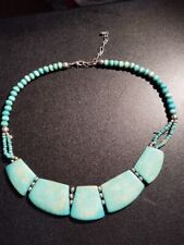 Beautiful and unusual Turquoise blue resin necklace