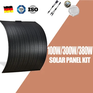 12V 100W 300W 380W Flexible Solar Panel Mono Caravan Camping Home Battery Charge - Picture 1 of 24