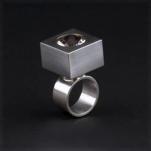 Vintage Hans Hansen Sterling Silver Ring with Rock Crystal. Karl Gustav Hansen. - Picture 1 of 6