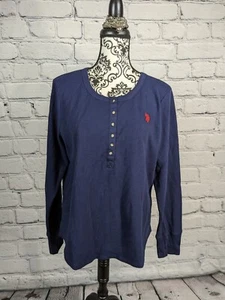 U.S. Polo Assn. men's long sleeve knit popover top 1/2 button front sz XXL BBIN - Picture 1 of 9