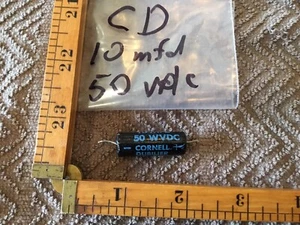 1 Vintage Cornell-Dubilier BR 10uf 50WVDC Axial Capacitor Tests 12uf - Picture 1 of 3