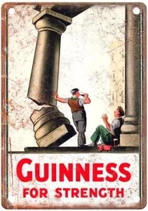 GREY Beer for Strength Vintage Liquor Poster Reproduction Metal Sign E934 - Picture 1 of 2