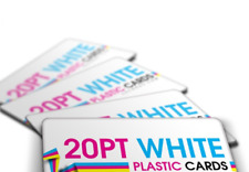 250 cartes de visite imprimées en couleur 1 face PLASTIQUE BLANC - coins arrondis !