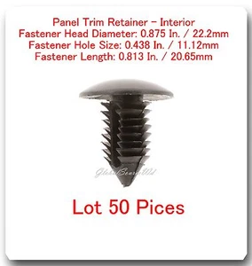 50 PC Panel Trim Retainer Head Dia 0.875 " Hole 0.438 L: 0.813 Fits GM 22512276 - Picture 1 of 2