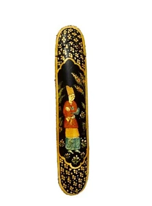 Vintage Mezuza Box Fine Persian Miniature Painted Pen/Pencil Box Kalamdan - Picture 1 of 11