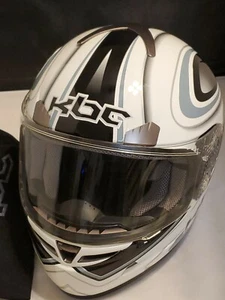 KBC MAX Mens Motorcycle Helmet J&M Design Small Excellent Condition White /Black - Picture 1 of 9