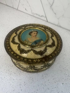 Vintage junge Queen Elizabeth Royal 50er Jahre Deko kleine Dose Meltis Schokolade - Bild 1 von 7