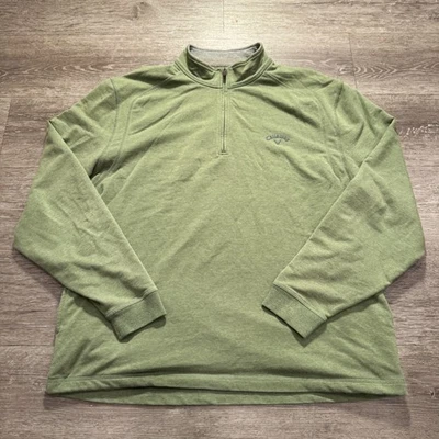 Callaway 毛衣男式 XL 绿色套衫 1/4 拉链性能高尔夫户外成人 — 第 1/4 张图片