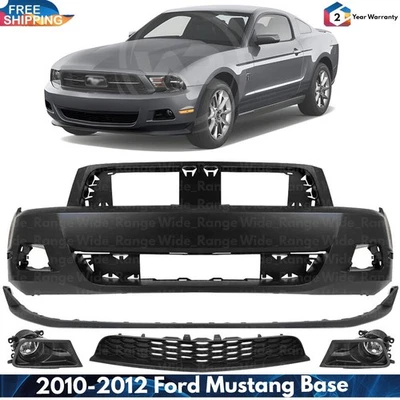 Front Bumper Cover Fascia Paintable & Grille Kit For 2010-2012 Ford Mustang Base Foto 1 de 4