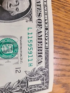 11595911. Número de serie del repetidor de lujo $1 FRN.   Juego doble doble. - Imagen 1 de 3