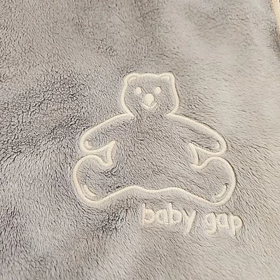 Baby Gap одеяло плюшевый медведь кремовый синий серый замши шерпа Бреннан контур - Изображение 1 из 4