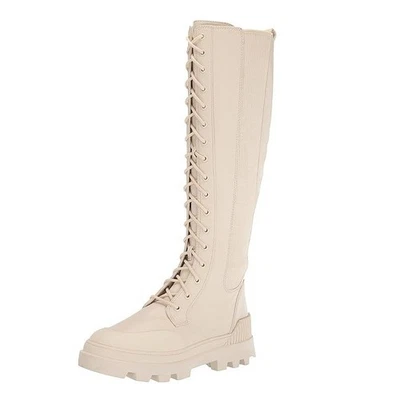 Circus by Sam Edelman Womens 8.5 M Ivory White Ina Lace Up Knee Boots DISPLAYJK0 - Image 1 of 4