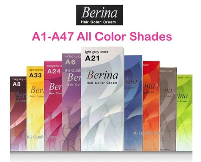 BERINA Hair Dye Color Cream All Shades A1 - A47 Fashion Style Trendy Men Women - Image 1 of 4