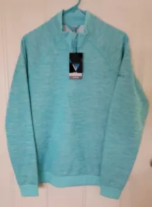 NWT MEN'S LEVELWEAR GOLF ROCKFORD PULLOVER SMALL HEATHER BLUE CURACAO - Picture 1 of 10