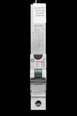 GENERAL ELECTRIC 16 AMP CURVE B 10kA 30mA RCBO TYPE AC DPE 605009 - Image 1 of 4