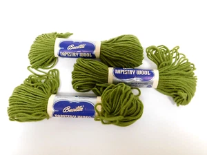 Hilo de lana tapiz Bucilla (tres madejas de 40 yardas vintage) color 011 verde NUEVO - Imagen 1 de 3