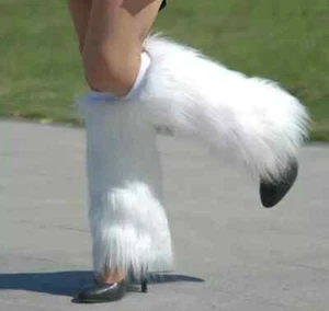 40cm Ladies Fashion Boot Cuff Fluffy Soft Furry Faux Fur Leg Warmer Boot Toppers - Picture 1 of 8