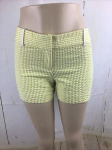 J. Crew Women’s Yellow & White Striped City Fit Seersucker Shorts Sz. 2 - Picture 1 of 10