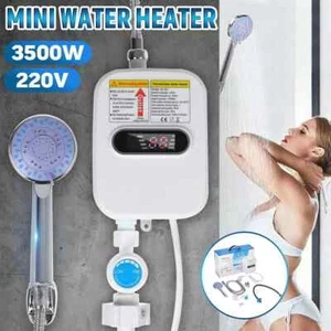 Mini Scaldabagno Elettrico Istantaneo 3500W Con Soffione Doccia Acqua Calda - Foto 1 di 1